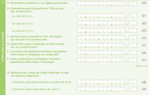 Cadre 2 déclaration TVA