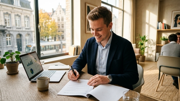 Indépendant en personne physique travaillant à son bureau